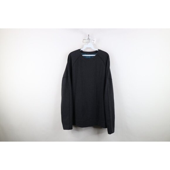 Lululemon Mens XL Reversible Long Sleeve Crewneck Sweatshirt Geometric Blue Gray - Picture 10 of 16